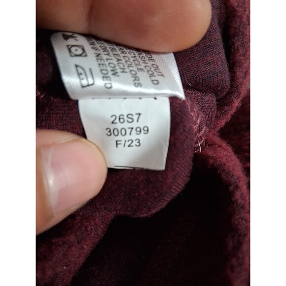 Orvis Sweater Mens Large Quarter Zip Pullover Fleece Burgundy - Picture 5 of 6